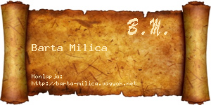 Barta Milica névjegykártya